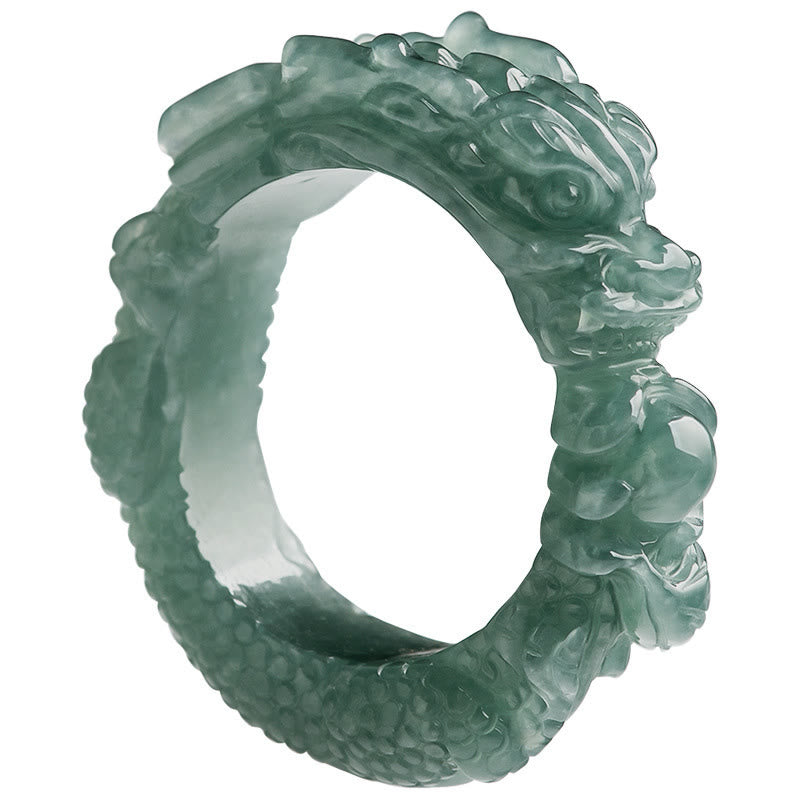 Anillo de éxito con dragón de jade natural de Buddha Stones - image 10