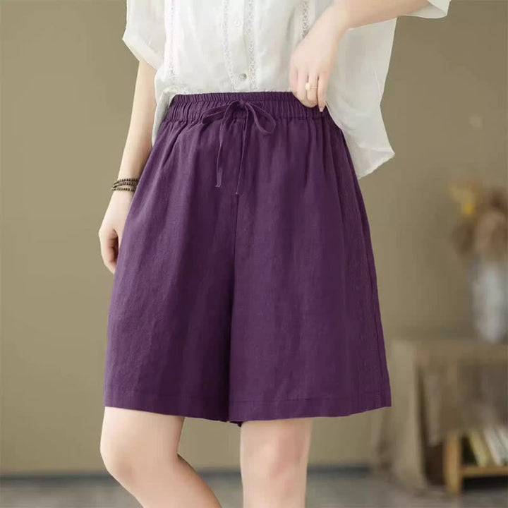 Buddha Stones Pantalones cortos casuales de verano para mujer con cordón ajustable y bolsillo. - image 17