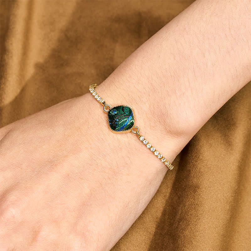 Buddha Stones Pulsera ajustable cuadrada de brocado Copper Luck Song - image 4