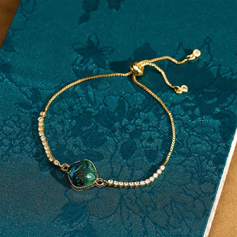 Buddha Stones Pulsera ajustable cuadrada de brocado Copper Luck Song - image 3