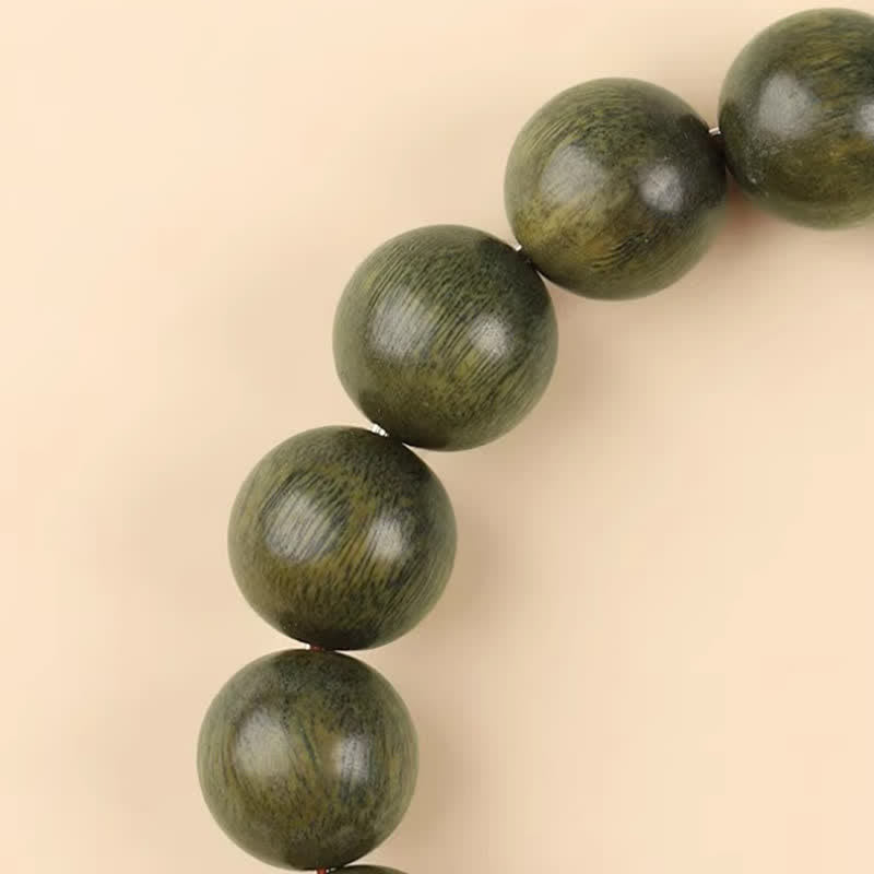Buddha Stones Pulsera de cuentas cilíndricas con detalles de jade y sándalo verde Serenity - image 9