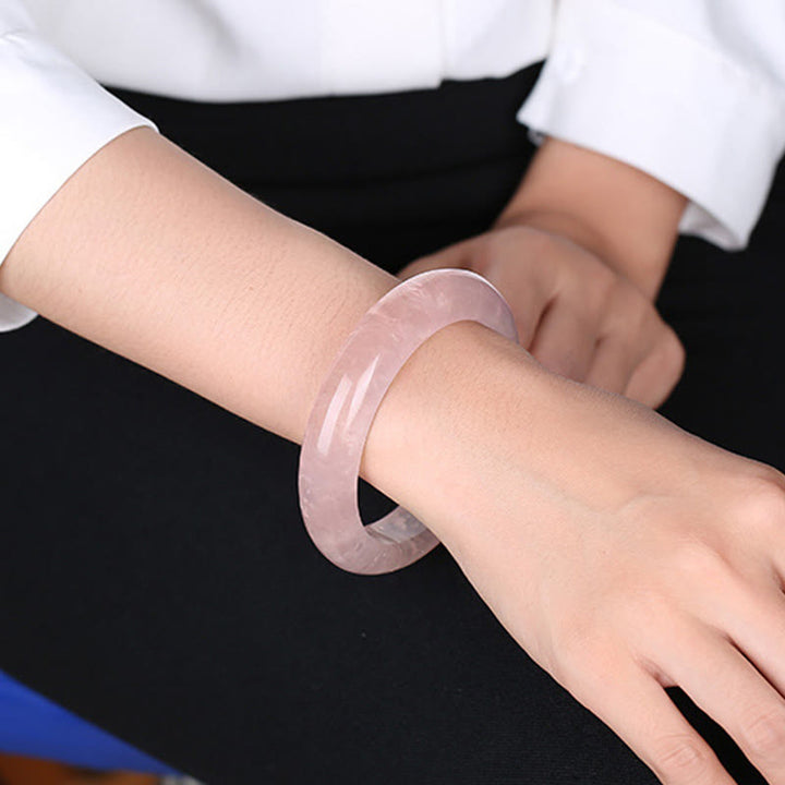 Brazalete de pulsera de cuarzo rosa natural con Buddha Stones - image 3
