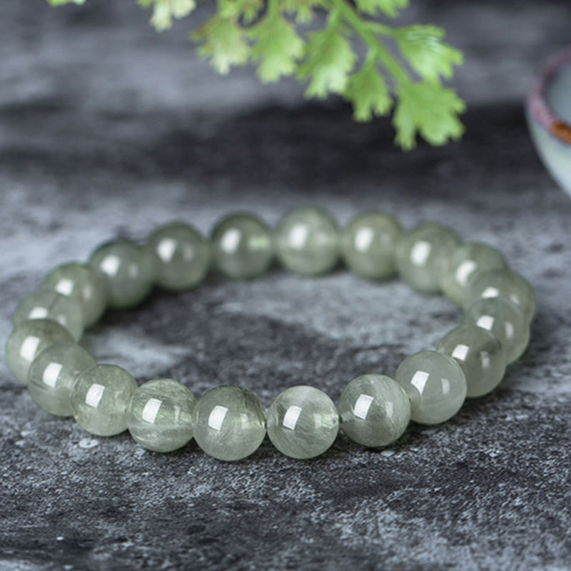Pulsera de riqueza de bendición de cristal verde natural con Buddha Stones - Verde claro - 10 mm - image 0