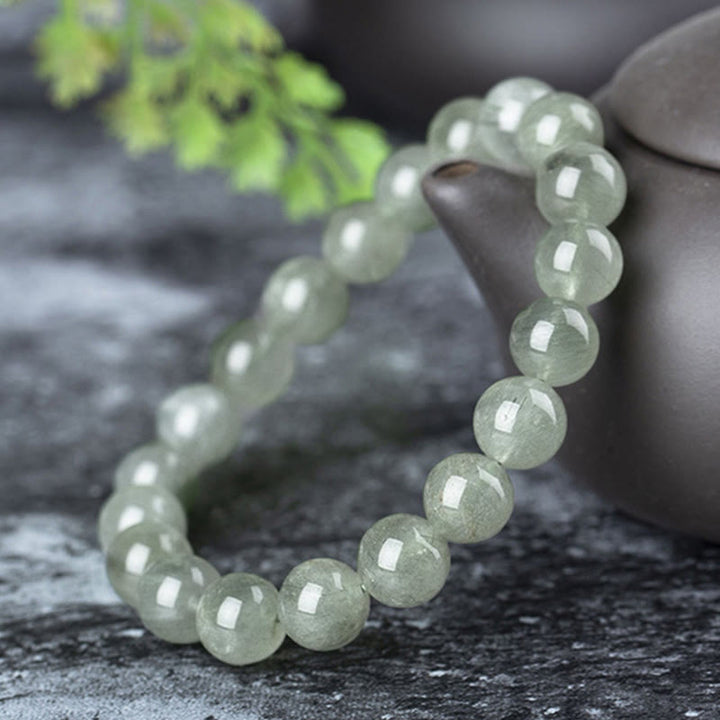Pulsera de riqueza de bendición de cristal verde natural con Buddha Stones - image 3
