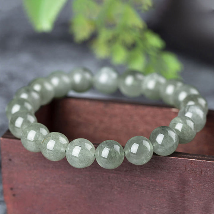 Pulsera de riqueza de bendición de cristal verde natural con Buddha Stones - image 4