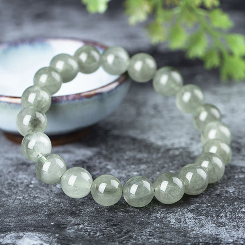 Pulsera de riqueza de bendición de cristal verde natural con Buddha Stones - image 1