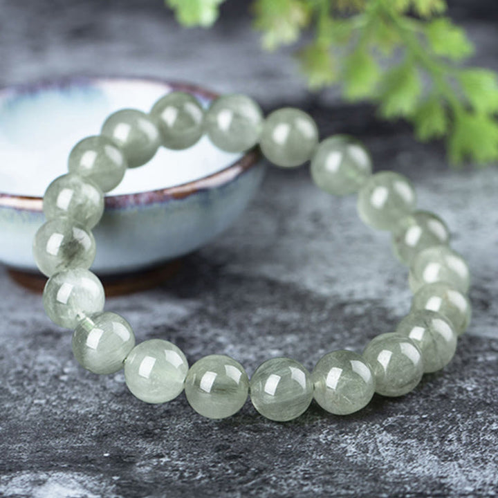 Pulsera de riqueza de bendición de cristal verde natural con Buddha Stones - image 1
