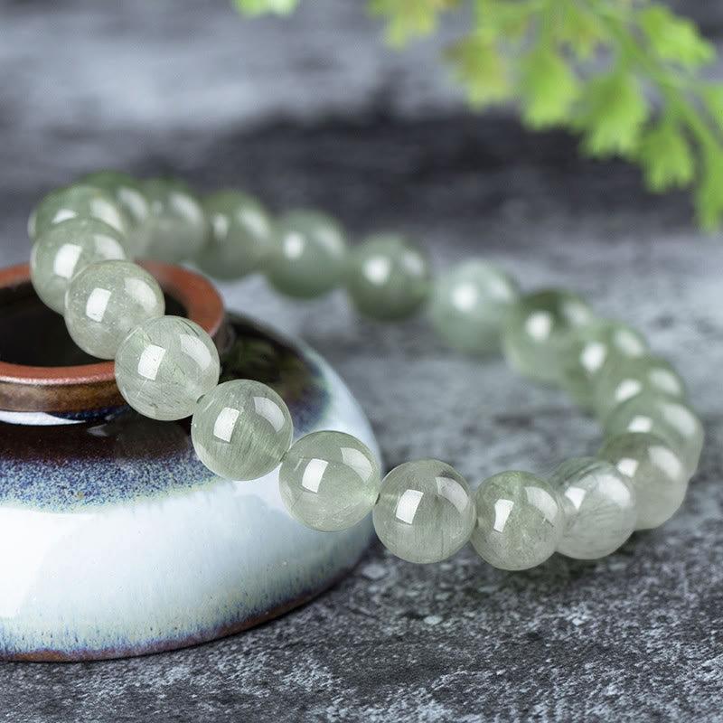 Pulsera de riqueza de bendición de cristal verde natural con Buddha Stones - image 6