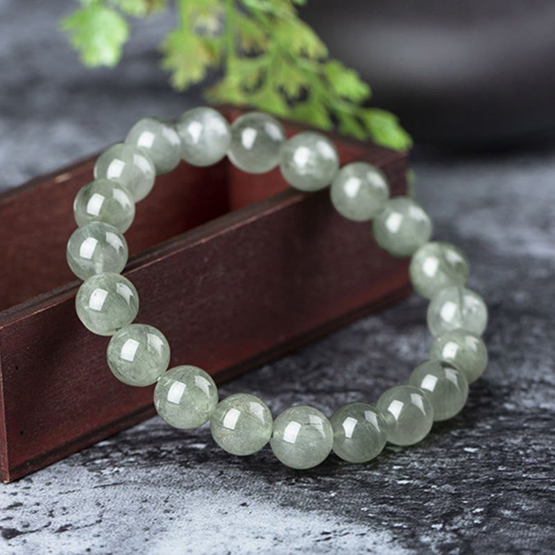 Pulsera de riqueza de bendición de cristal verde natural con Buddha Stones - image 2