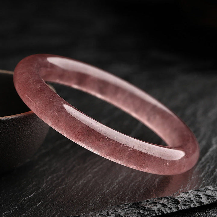 Brazalete de pulsera curativo de amor de cuarzo fresa natural con Buddha Stones - image 1