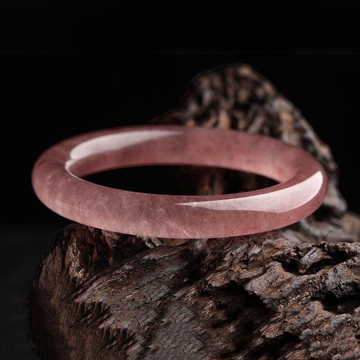 Brazalete de pulsera curativo de amor de cuarzo fresa natural con Buddha Stones - image 5