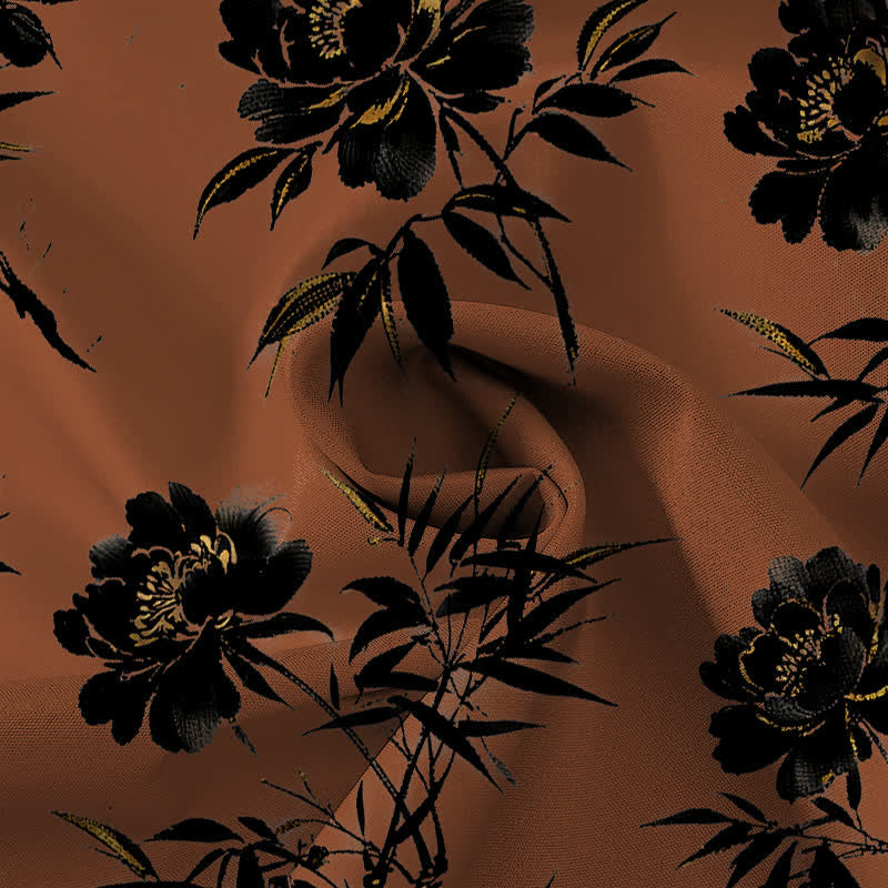 Buddha Stones Camisa transpirable de manga corta para hombre con botones y estampado floral tropical. - image 4