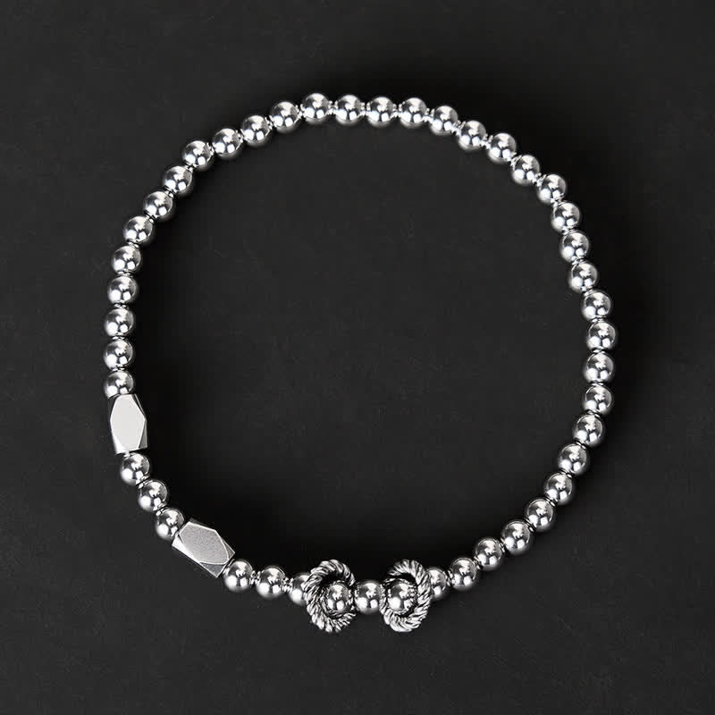 Buddha Stones Pulsera de estimulación de acero de titanio con cuentas pequeñas de 4 mm - image 1