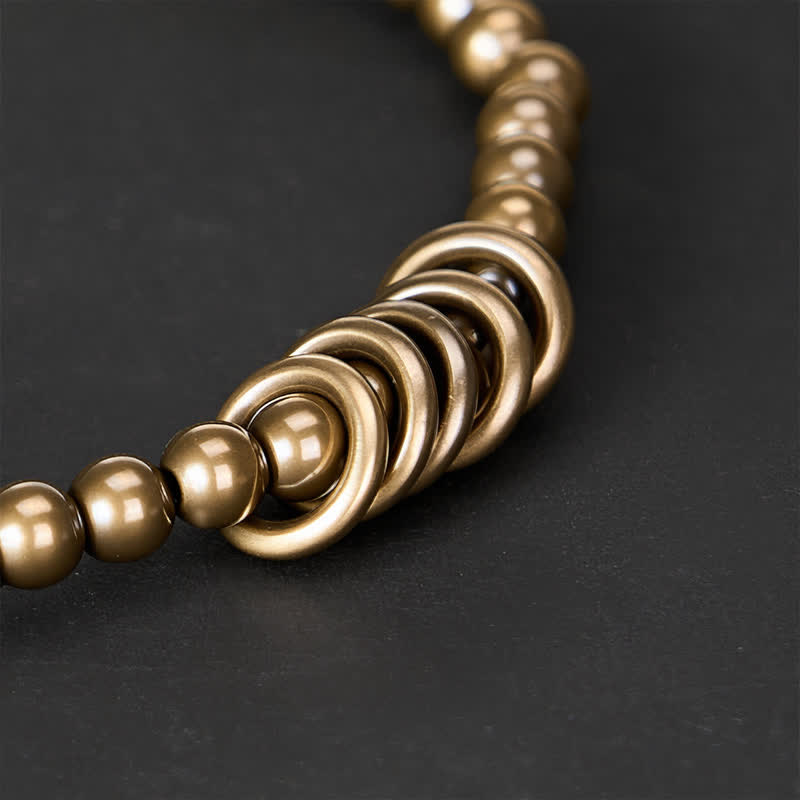 Buddha Stones Pulsera de latón con cuentas pequeñas de 4 mm para sanación - image 3