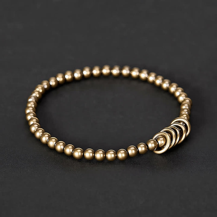 Buddha Stones Pulsera de latón con cuentas pequeñas de 4 mm para sanación - image 2