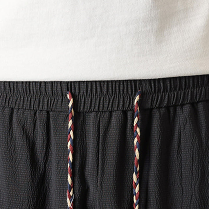 Buddha Stones Pantalones cortos de verano estilo Tang, casuales, con cordón ajustable, estampado de bambú, para hombre, pierna recta, con bolsillo. - image 5