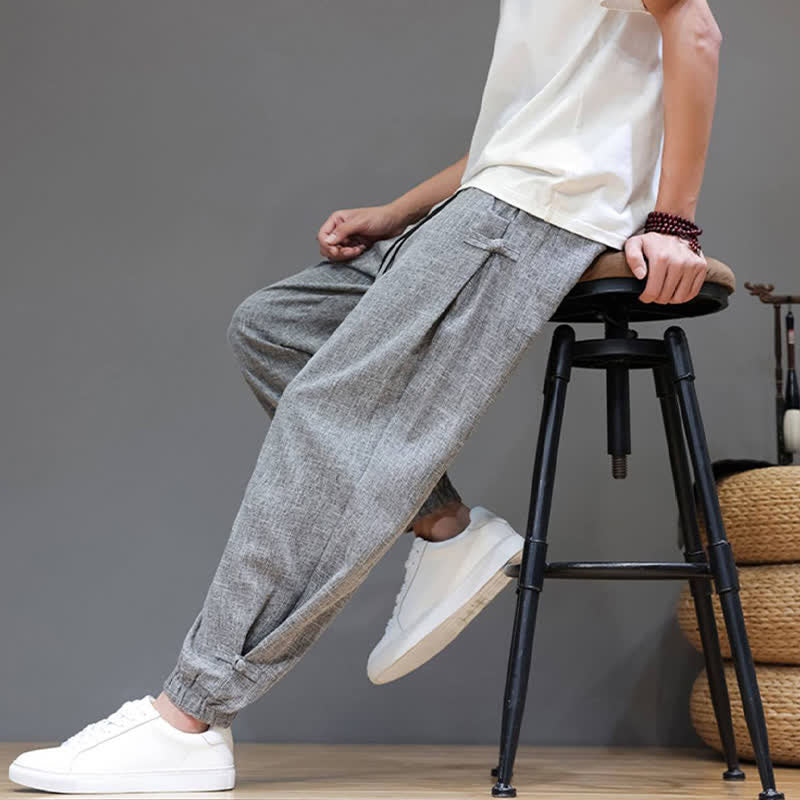Buddha Stones Pantalones cortos casuales minimalistas de primavera/verano con cordón ajustable y cintura elástica. Pantalones ajustados para hombre con bolsillo. - Gris oscuro - US/UK/AU46, EU56 (5XL) - image 0