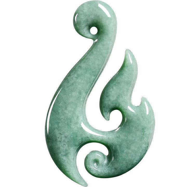 Buddha Stones Collar con colgante de abundancia en espiral de jade natural - image 9