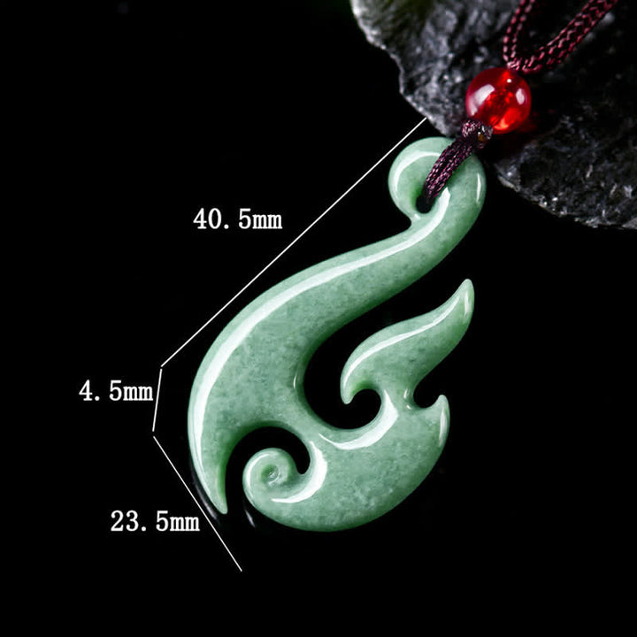 Buddha Stones Collar con colgante de abundancia en espiral de jade natural - image 7