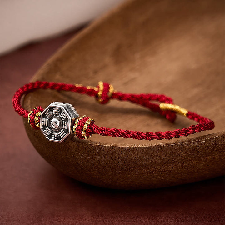 Buddha Stones Pulsera ajustable de protección Bagua de hilo rojo tejida a mano - Hilo rojo (Protección♥Suerte) - image 0