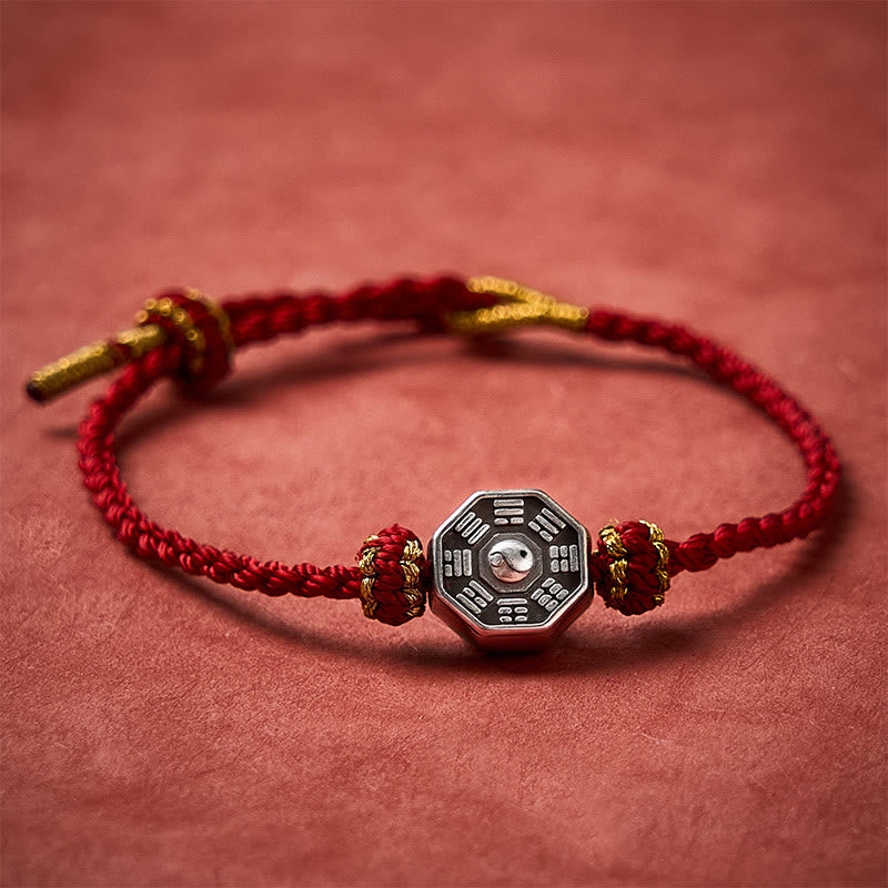 Buddha Stones Pulsera ajustable de protección Bagua de hilo rojo tejida a mano - image 3