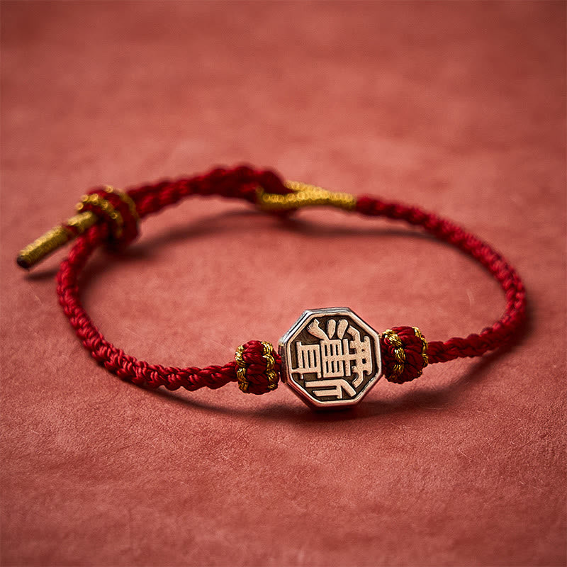 Buddha Stones Pulsera ajustable de protección Bagua de hilo rojo tejida a mano - image 4