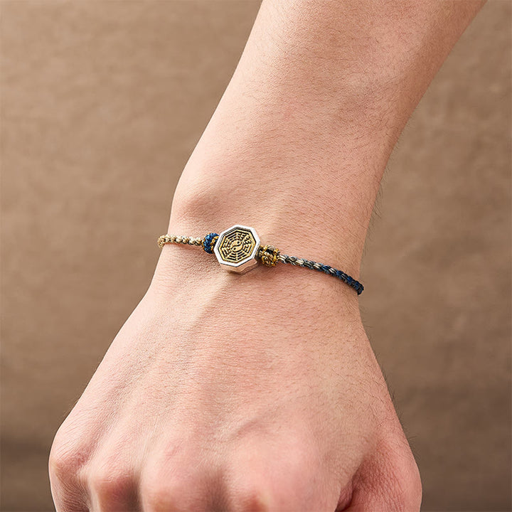 Buddha Stones Pulsera ajustable de cordón trenzado con espaciador octogonal Bagua tejido a mano - image 8