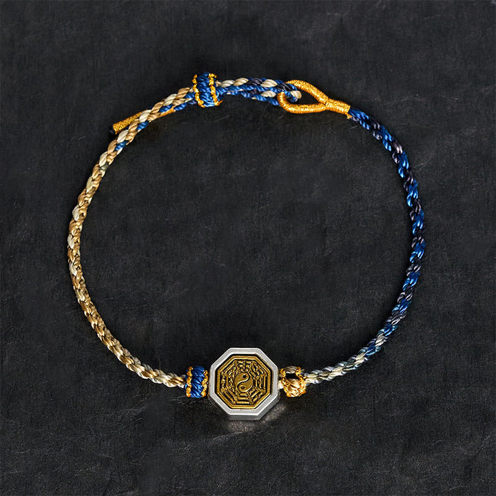 Buddha Stones Pulsera ajustable de cordón trenzado con espaciador octogonal Bagua tejido a mano - image 4