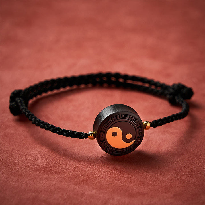 Buddha Stones Pulsera de madera de ébano con cordón rojo para conexión a tierra y uso del Bagua - image 12