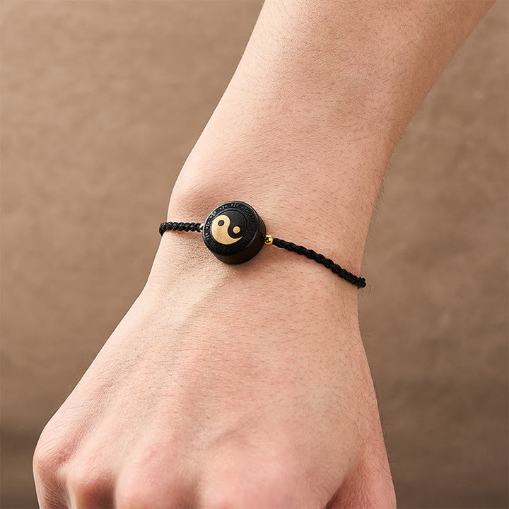 Buddha Stones Pulsera de madera de ébano con cordón rojo para conexión a tierra y uso del Bagua - image 15