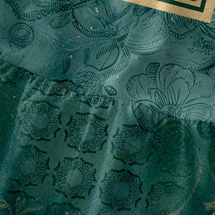 Buddha Stones Vestido midi de verano informal vintage para mujer con estampado floral de enredaderas y sin mangas, con bolsillos. - image 1