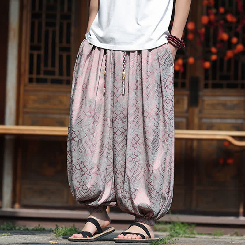 Buddha Stones Pantalones tobilleros informales de verano estilo boho con estampado abstracto para hombre. - image 5