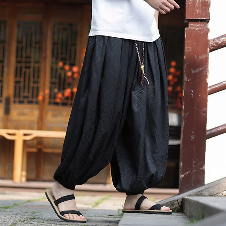 Buddha Stones Pantalones tobilleros informales de verano estilo boho con estampado abstracto para hombre. - image 13