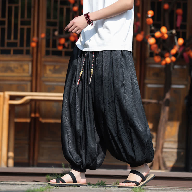 Buddha Stones Pantalones tobilleros informales de verano estilo boho con estampado abstracto para hombre. - image 11