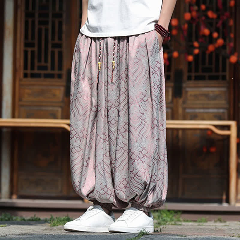 Buddha Stones Pantalones tobilleros informales de verano estilo boho con estampado abstracto para hombre. - image 6