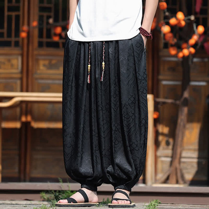 Buddha Stones Pantalones tobilleros informales de verano estilo boho con estampado abstracto para hombre. - image 16