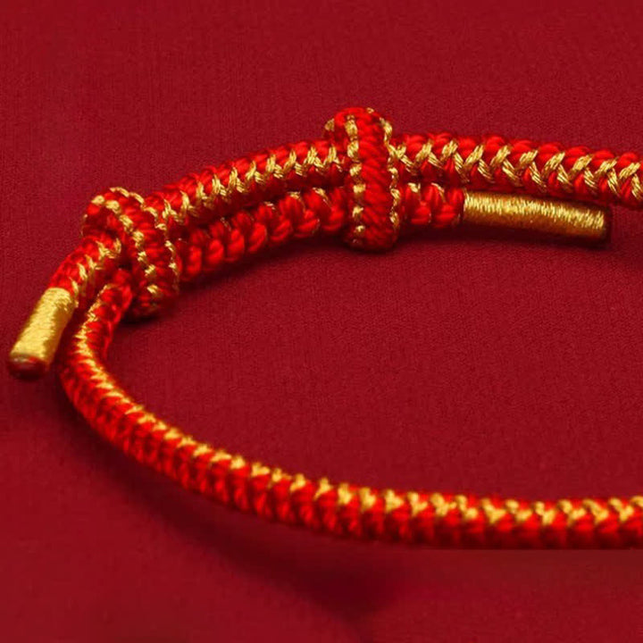 Buddha Stones Pulsera de nudo trenzado con hilo rojo y símbolo del zodíaco chino. - image 3