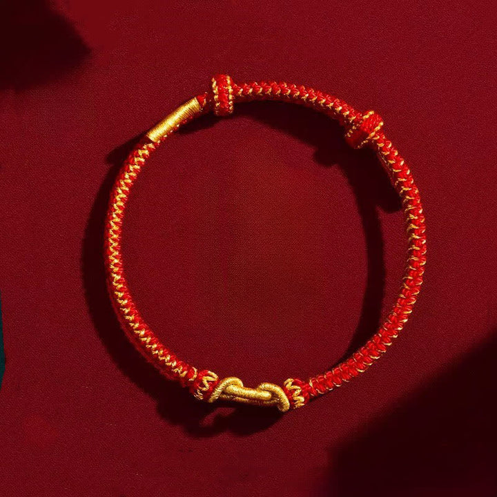Buddha Stones Pulsera de nudo trenzado con hilo rojo y símbolo del zodíaco chino. - image 2