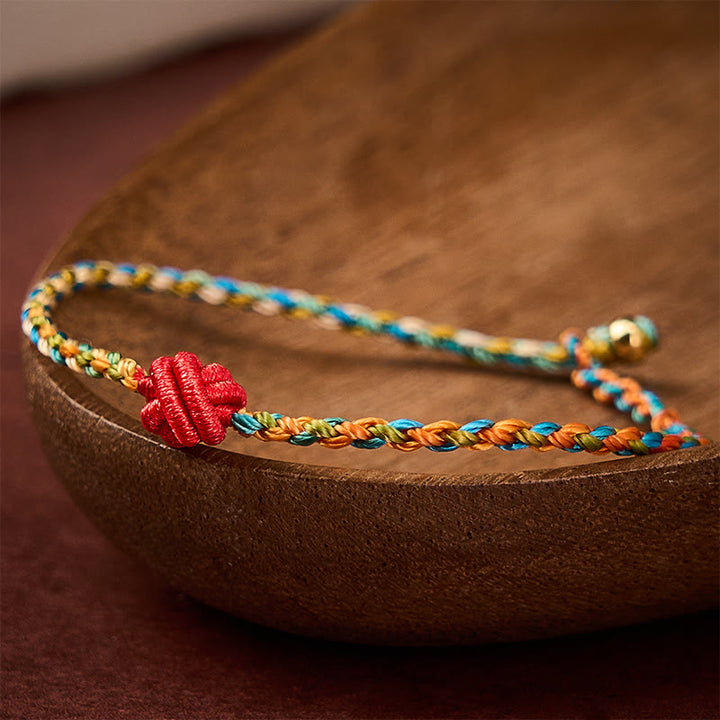 Buddha Stones Pulsera protectora de hilo rojo colorido tejida a mano - image 3