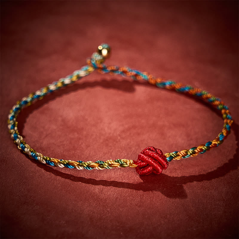Buddha Stones Pulsera protectora de hilo rojo colorido tejida a mano - 7,48 pulgadas / 19 cm - image 0