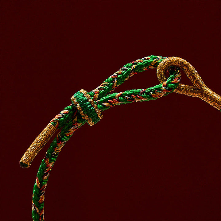 Buddha Stones Pulsera de cuerda tejida a mano con diseño de pez koi y el símbolo del éxito. - image 15