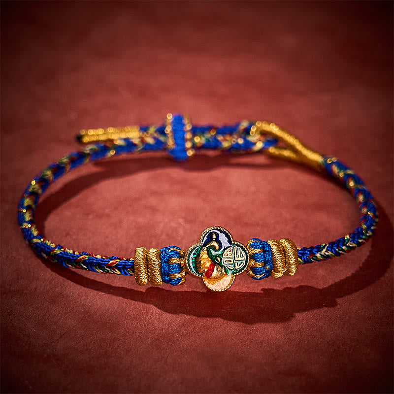 Buddha Stones Pulsera de cuerda tejida a mano con diseño de pez koi y el símbolo del éxito. - image 17