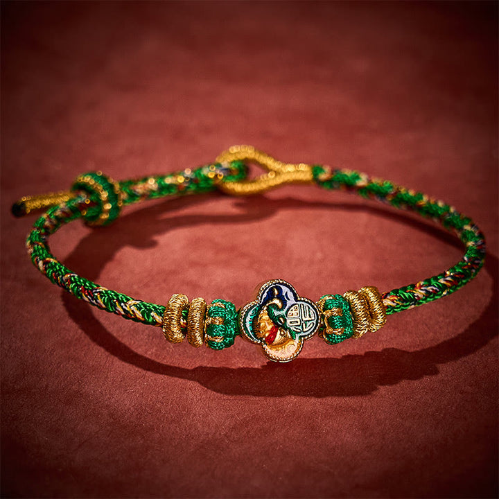 Buddha Stones Pulsera de cuerda tejida a mano con diseño de pez koi y el símbolo del éxito. - image 13