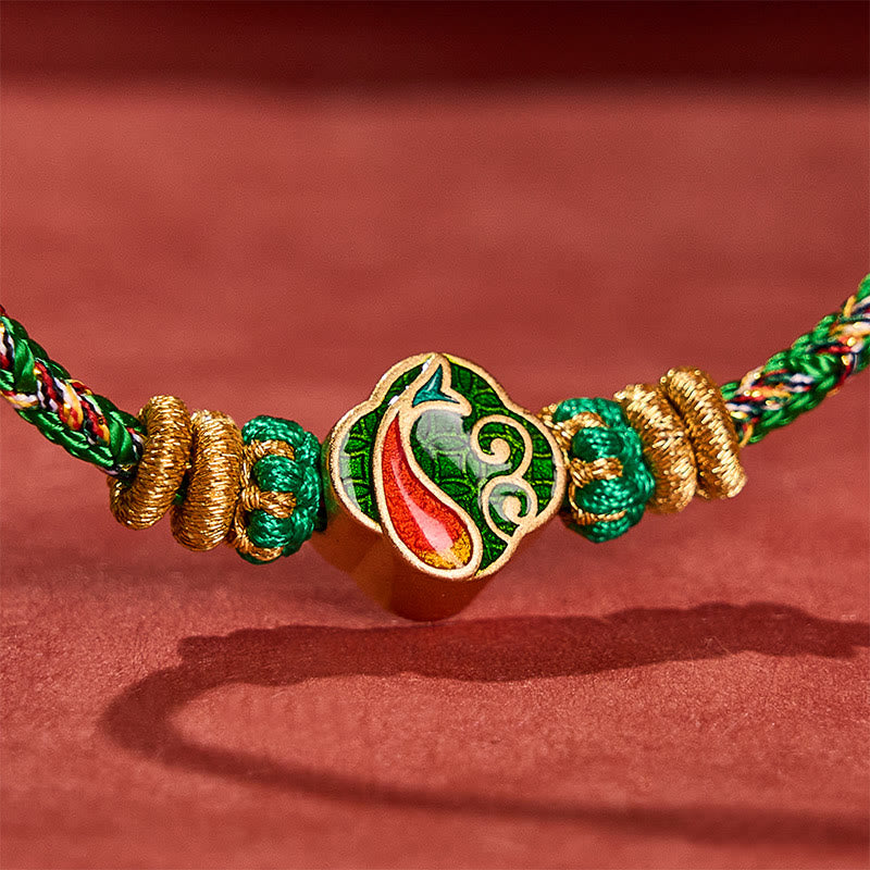 Buddha Stones Pulsera de cuerda tejida a mano con diseño de pez koi para el éxito - image 12