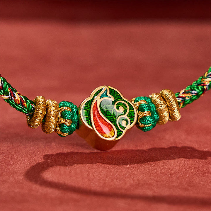 Buddha Stones Pulsera de cuerda tejida a mano con diseño de pez koi para el éxito - image 12