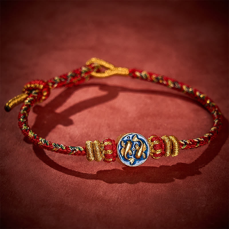 Buddha Stones Pulsera de cuerda tejida a mano con doble pez koi dorado para mayor resistencia - image 15