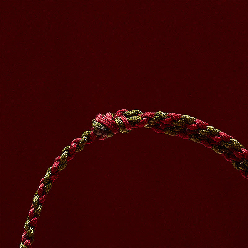 Buddha Stones Pulsera tobillera trenzada de hilo rojo y verde con diseño de pez koi para la buena suerte - image 11
