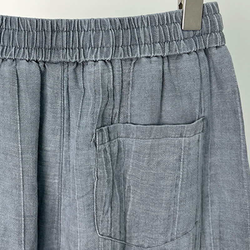 Buddha Stones Pantalones cortos casuales de verano para hombre con cordón ajustable, cintura elástica y bolsillos. - image 7