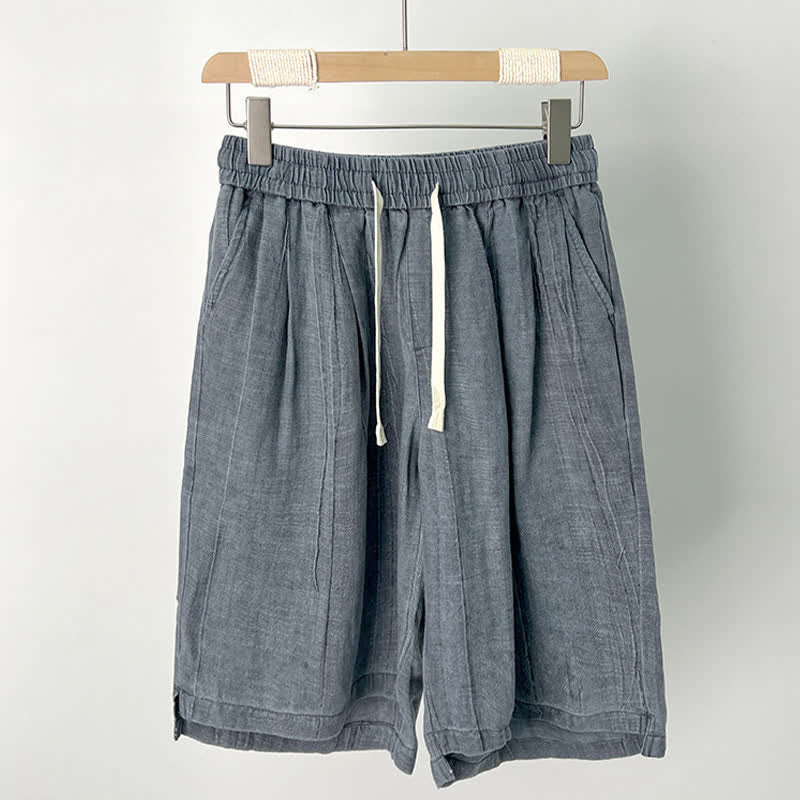 Buddha Stones Pantalones cortos casuales de verano para hombre con cordón ajustable, cintura elástica y bolsillos. - Gris pizarra - US/UK/AU44, EU54 (4XL) - image 3