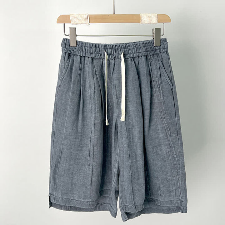 Buddha Stones Pantalones cortos casuales de verano para hombre con cordón ajustable, cintura elástica y bolsillos. - Gris pizarra - US/UK/AU44, EU54 (4XL) - image 3